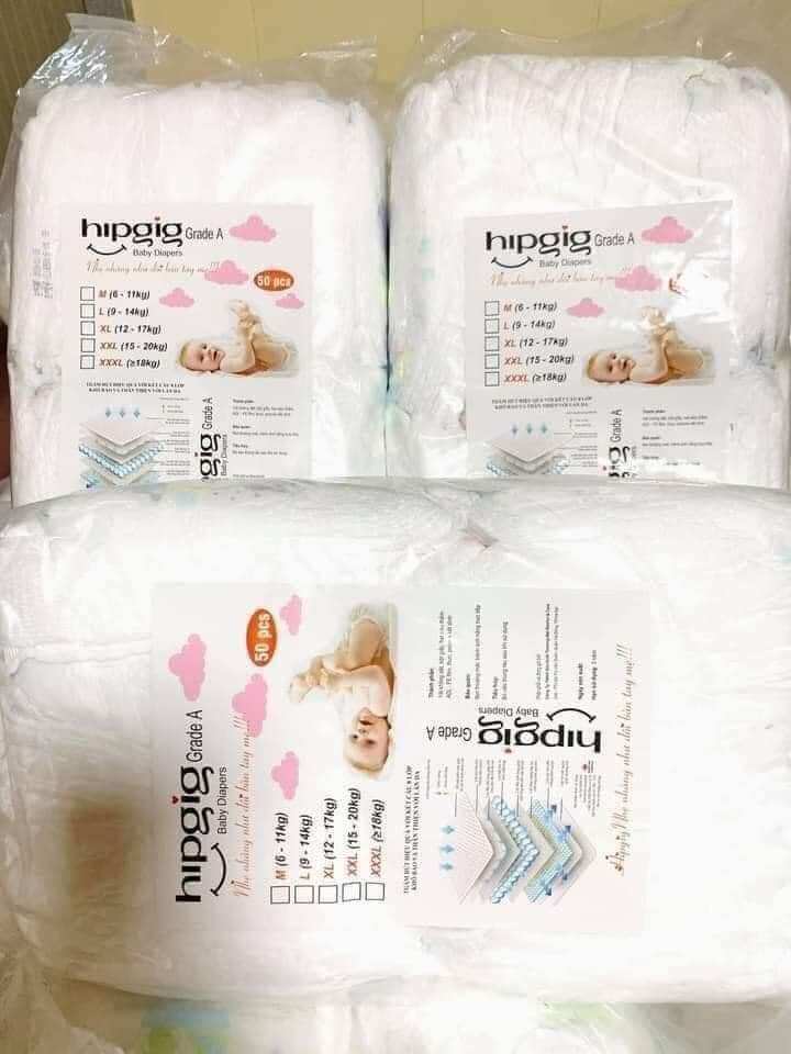Combo 100 bỉm tả quần/tả dán Hipgig A loại 1