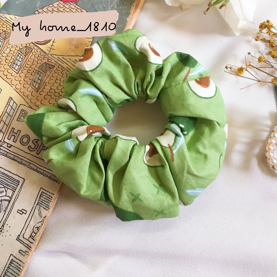Dây cột tóc scrunchies quả bơ dễ thương