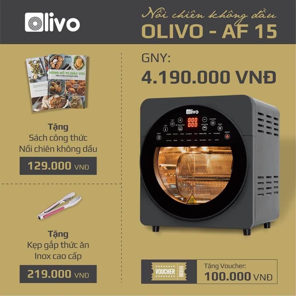 Nồi chiên không dầu olivo af15 - chính hãng thương hiệu mỹ