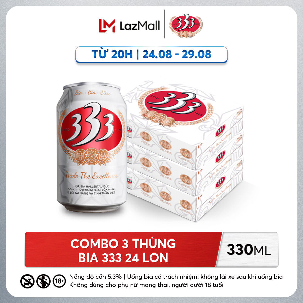 Combo 3 thùng bia 333 330ml