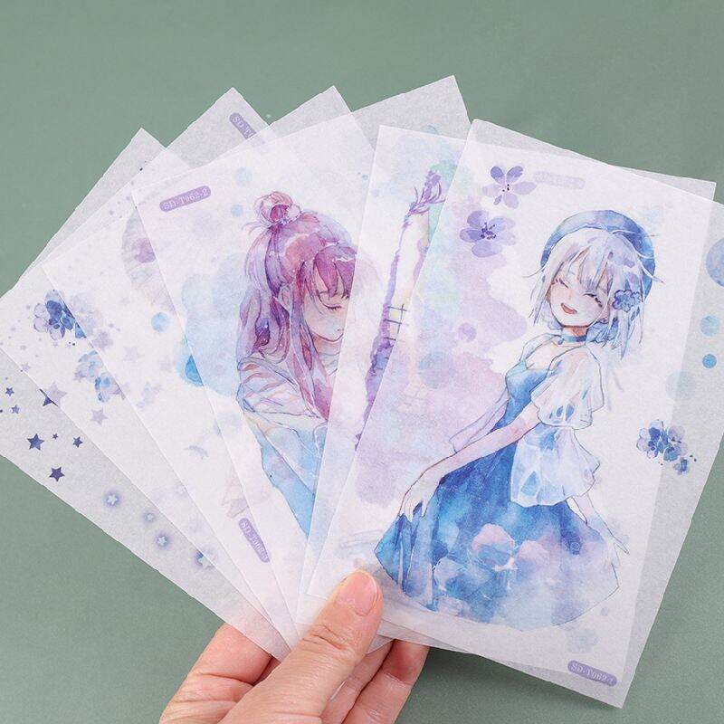 Sticker trang trí sổ cute siêu xinh, Bộ 6 tấm sticker