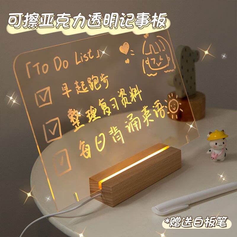 Bảng Note Arcylic trong suốt để bàn - tặng kèm bút trắng
