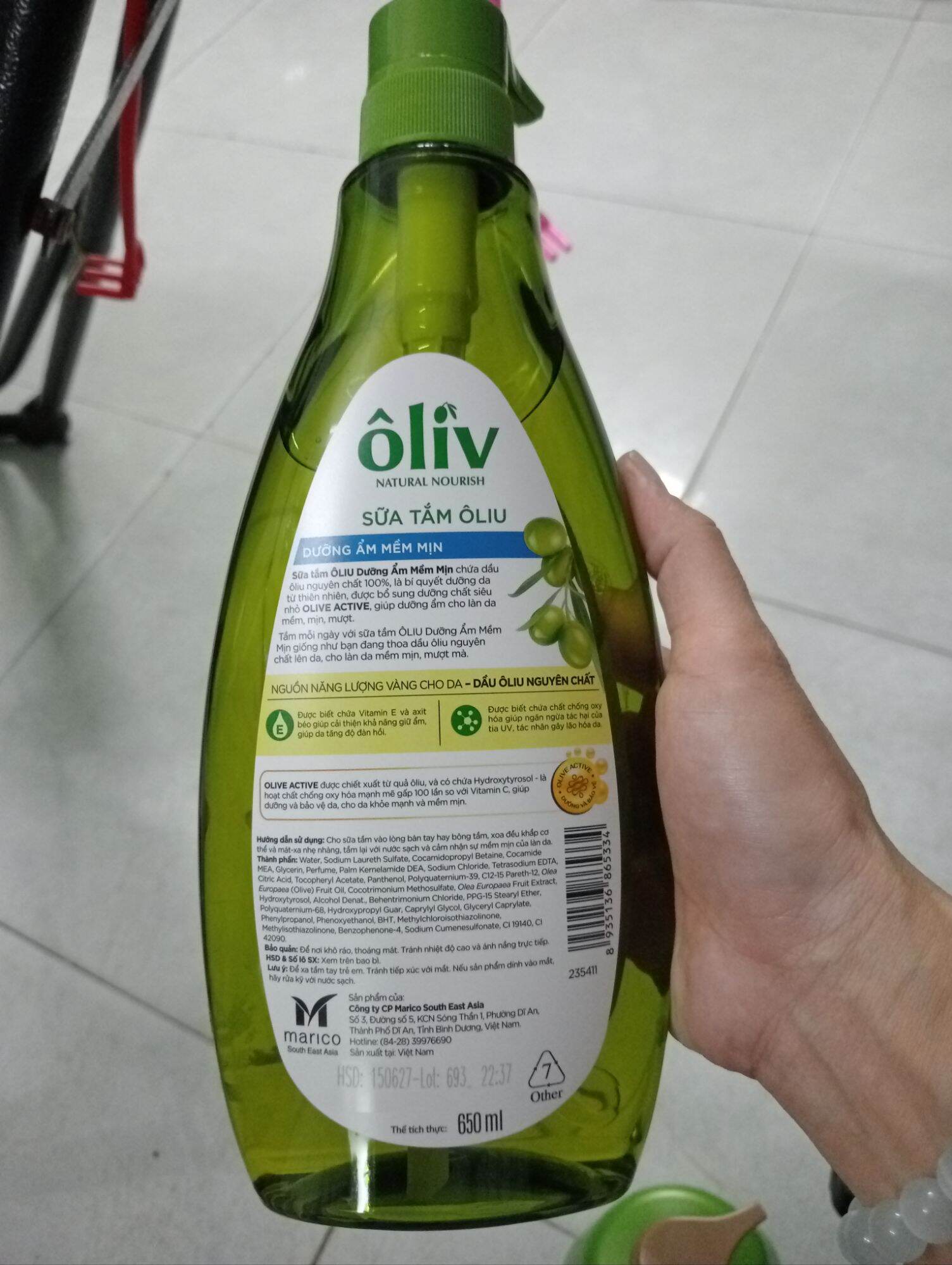Sữa tắm ôliu dưỡng sáng da, mềm mịn 650ml/350ml