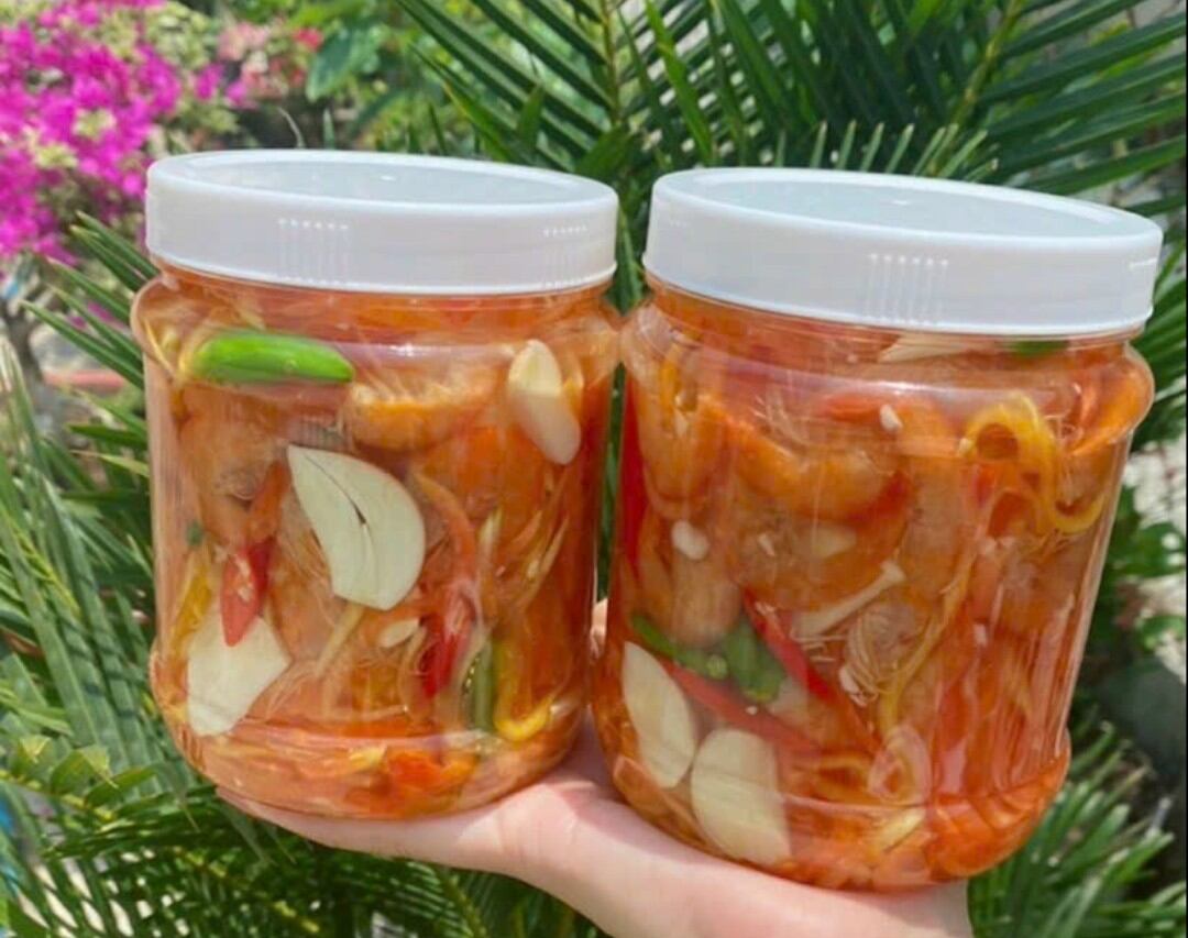 Mắm tép sông trộn đu đủ ngon giòn vị miền tây, hủ 1kg