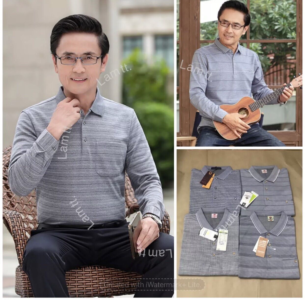 Áo Thun Cotton dài tay Nam Trung Niên nhiều mẫu hàng quảng châu