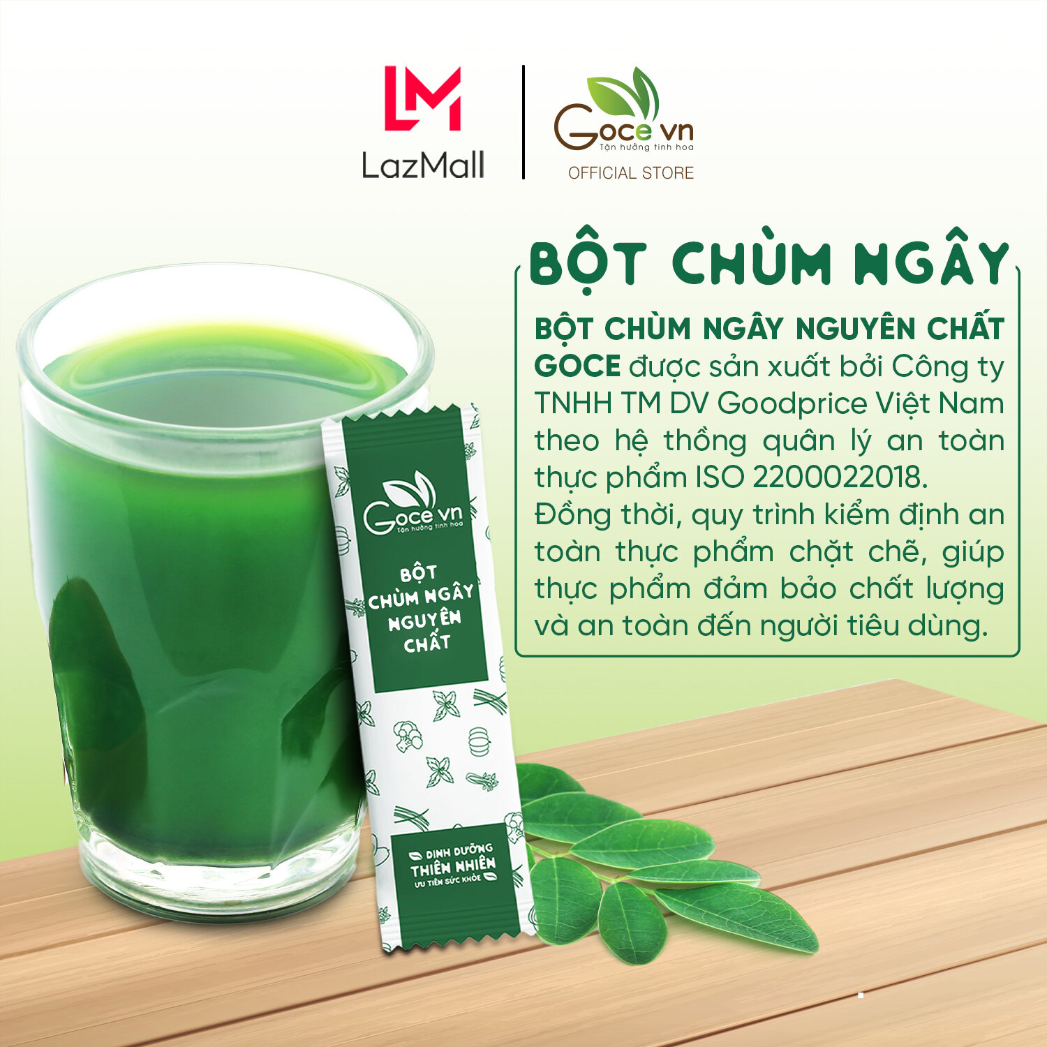 Bột chùm ngây nguyên chất Goce - 72g (24 gói x 3g)