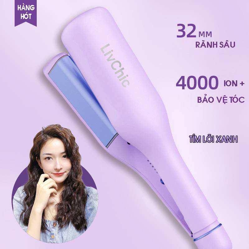 Máy uốn tóc Livchic dập sóng lọn to 32mm uốn tóc cô dâu không gây khô tóc giữ nếp xoăn lâu