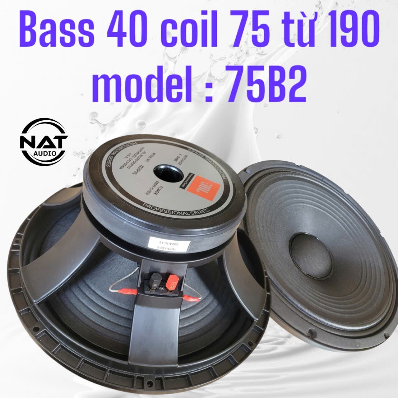 Bass 40 coil 75 từ 190 sườn nhôm màng pha sợi thủy tinh, hàng nhập khẩu loại 1