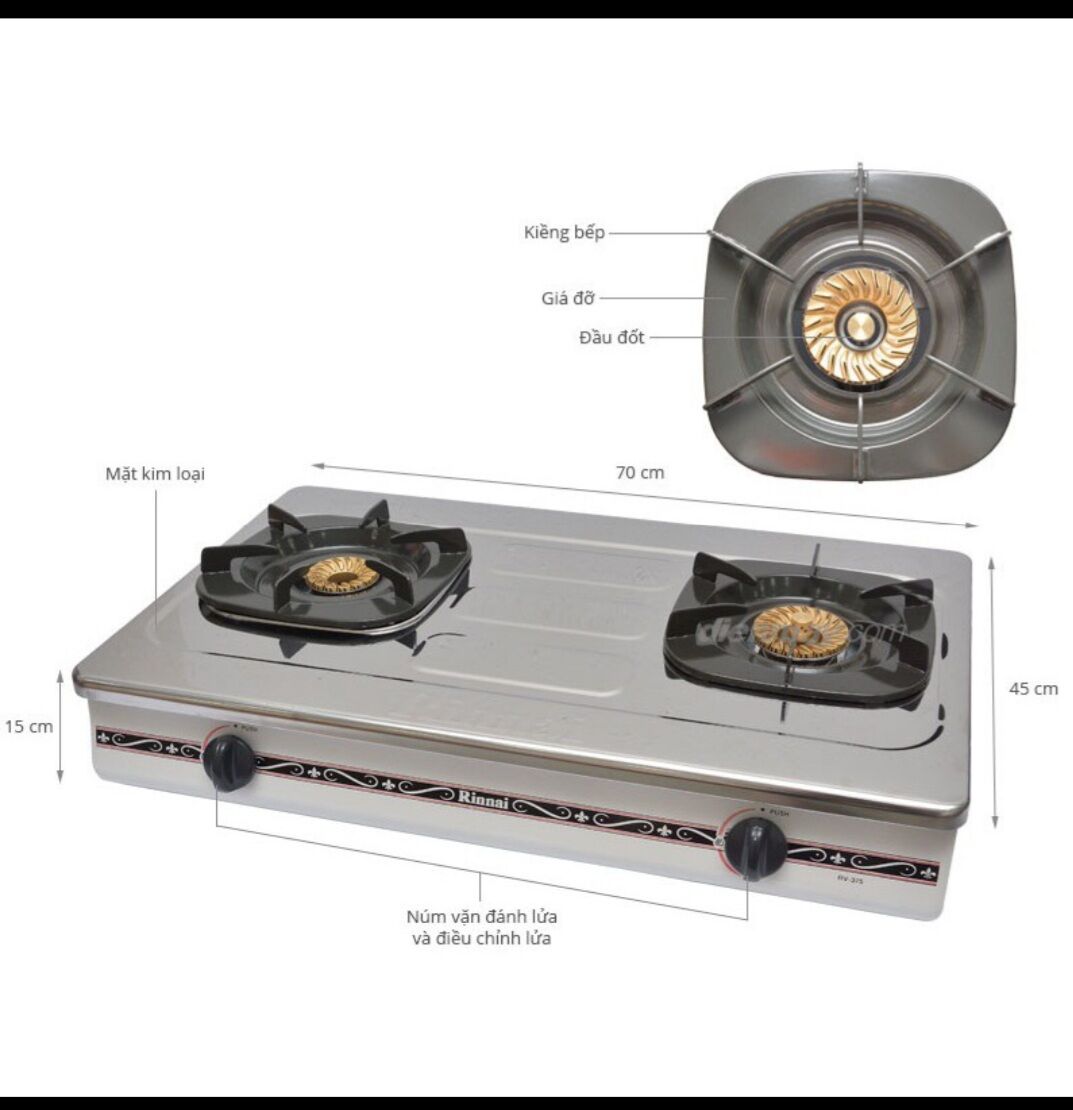(Hàng chính hãng)Bếp gas đôi để bàn Rinnai-375sw