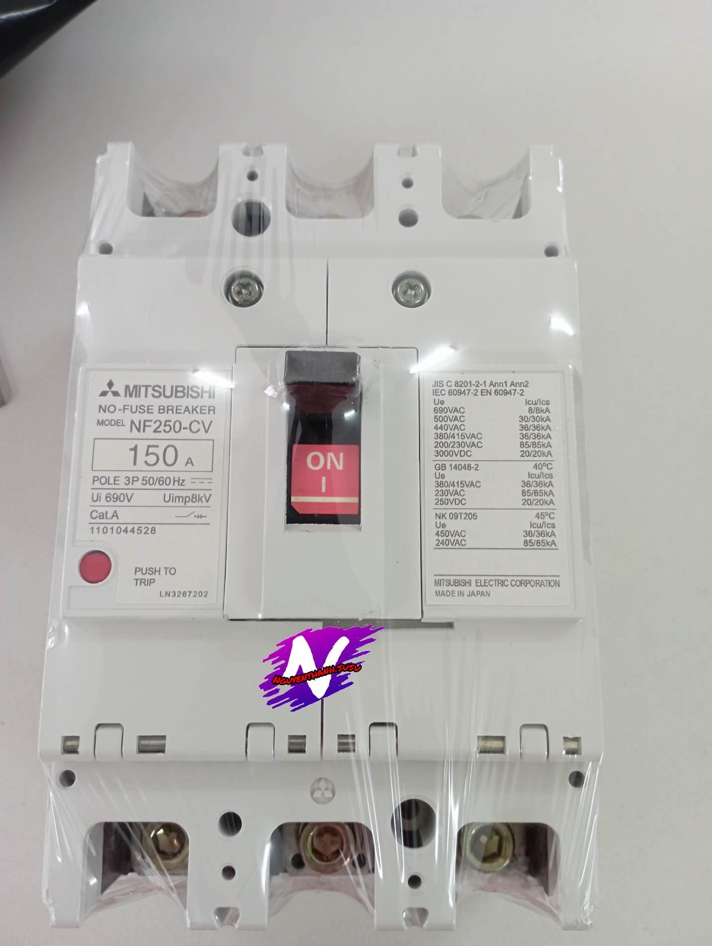 Aptomat 3pha mitsubishi, mccb khối 3pha 100a,150a,175a,200a,250a