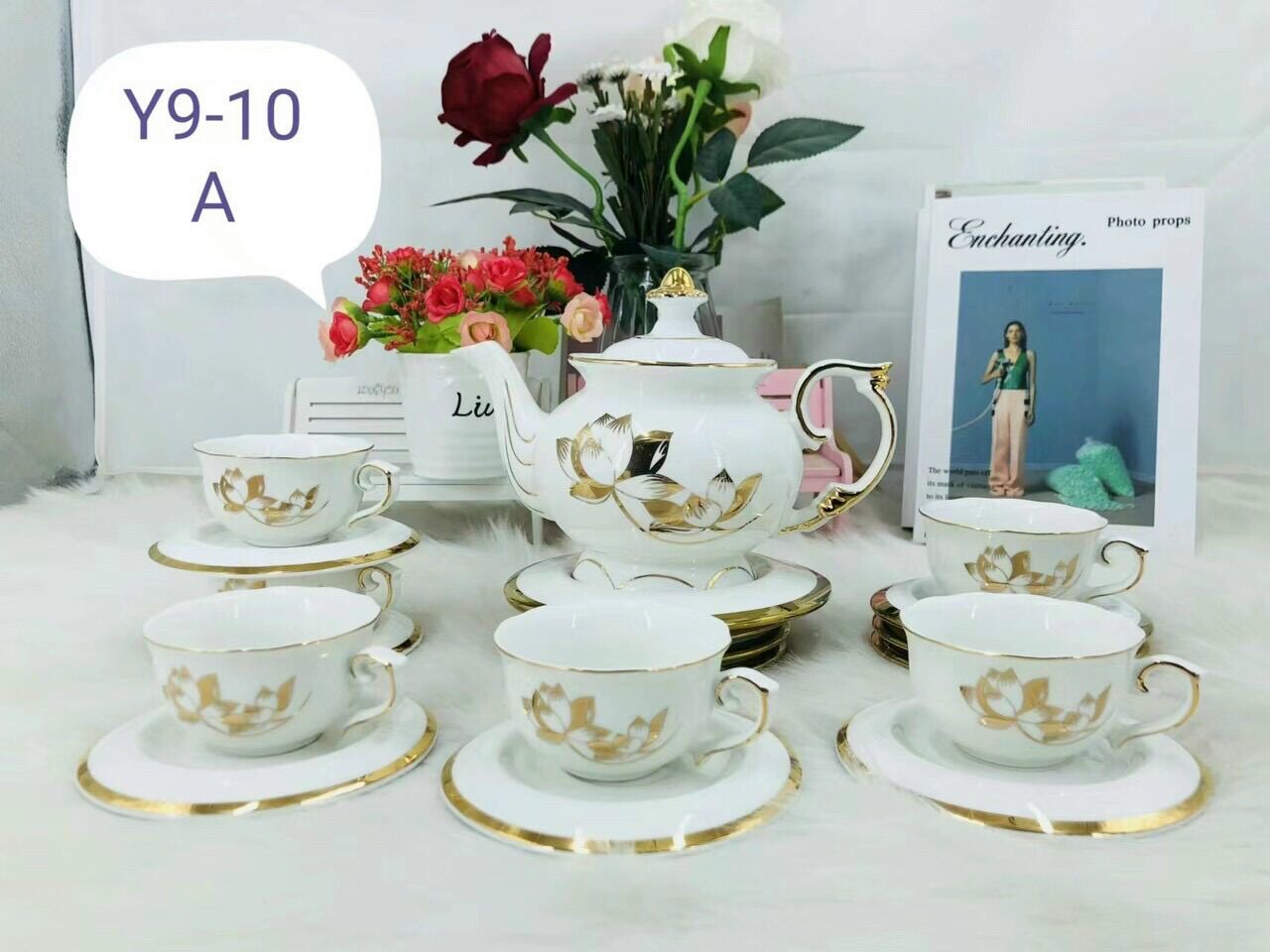Bộ ấm chén men sứ trắng hàng loại 1 cao cấp