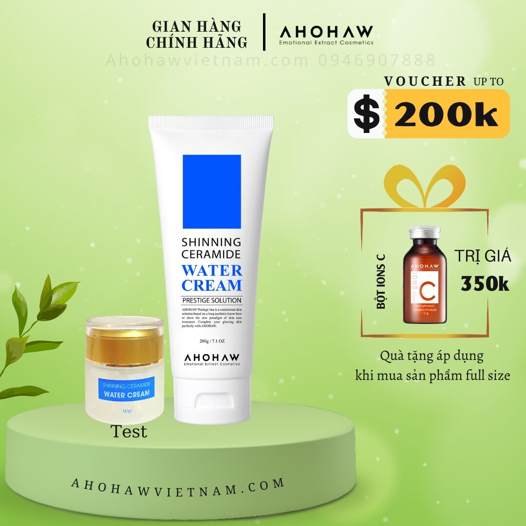 Kem dưỡng cấp nước, căng bóng AHOHAW - SHINNING CERAMIDE WATER CREAM
