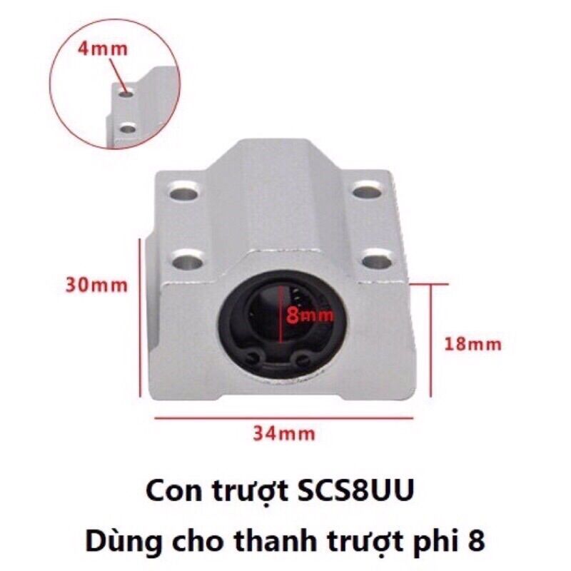 Con trượt tròn scs8uu cho máy in 3d cnc