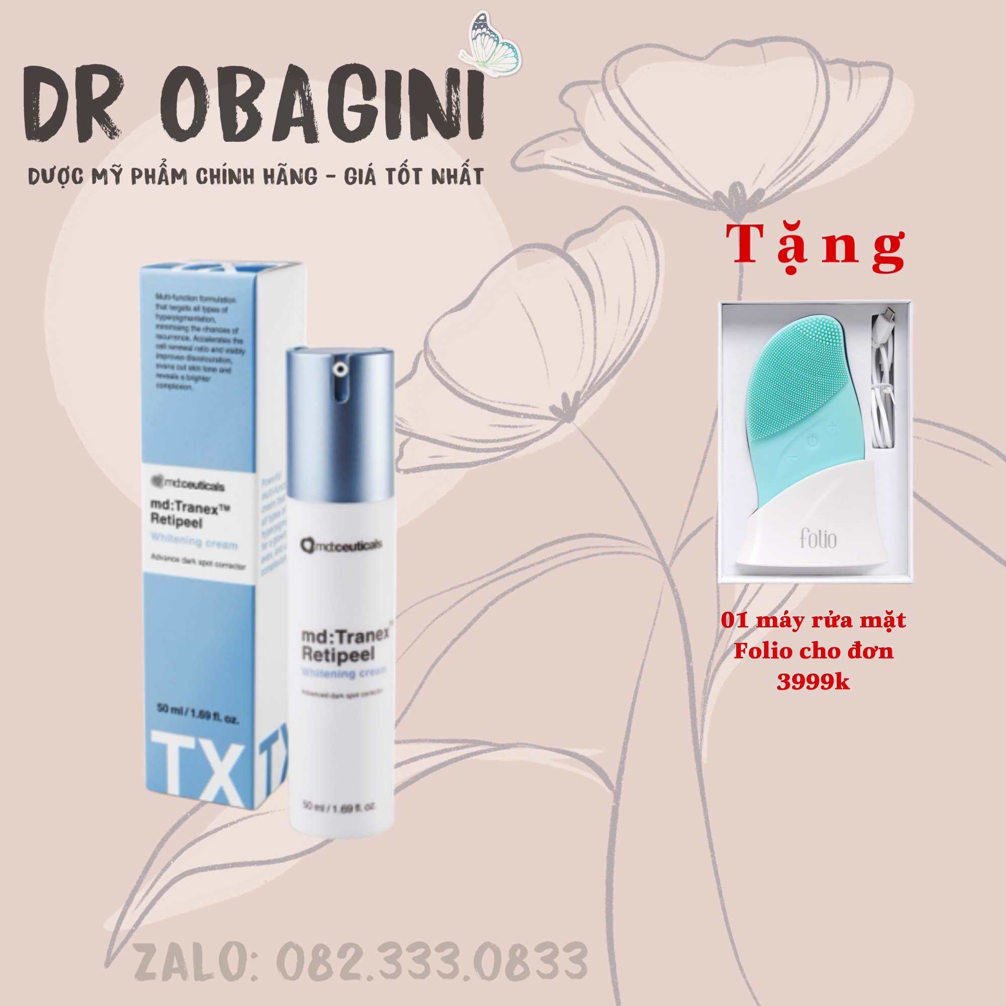 md: ceuticals md:Tranex™ Retipeel Whitening cream – Kem dưỡng làm trắng đều màu da & loại bỏ tăng sắ