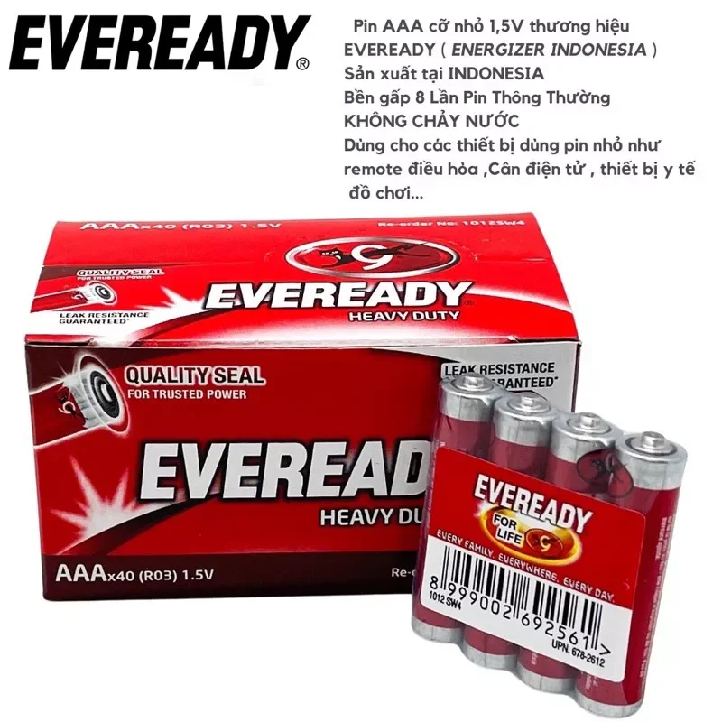 Vỉ 4 viên pin Eveready 3A