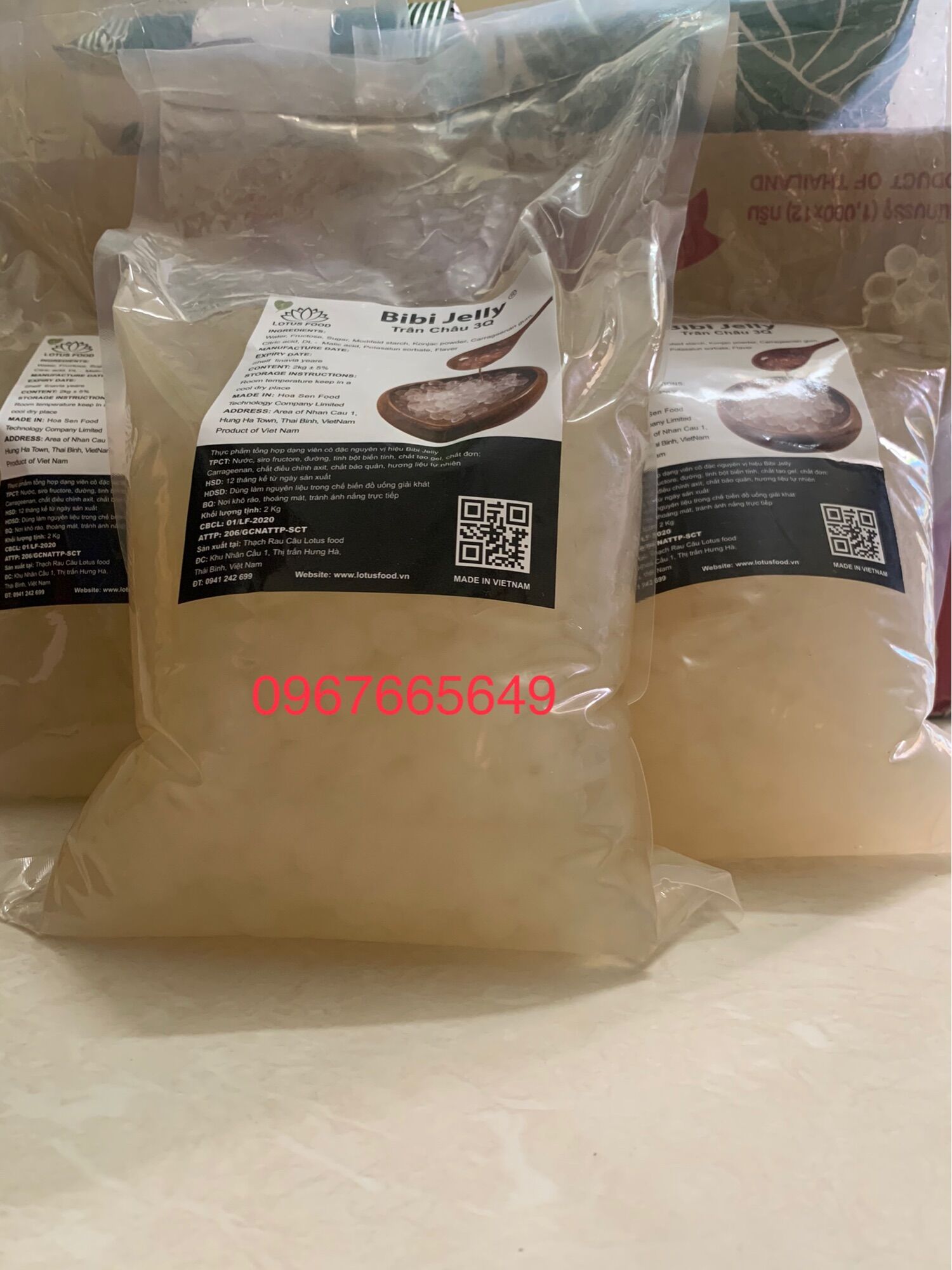 Trân châu trắng / trân châu đen 3Q BIBI Jelly ( thạch 3Q bibi jelly - 2kg/ túi )