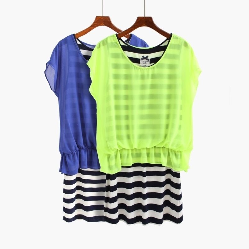 Lỏng Lẻo 2 Bộ Đồ Đầm 0P151 Mùa Hè Thời Trang Nữ Xù Đầm Công Chúa Công Sở Quần Áo Tay Ngắn