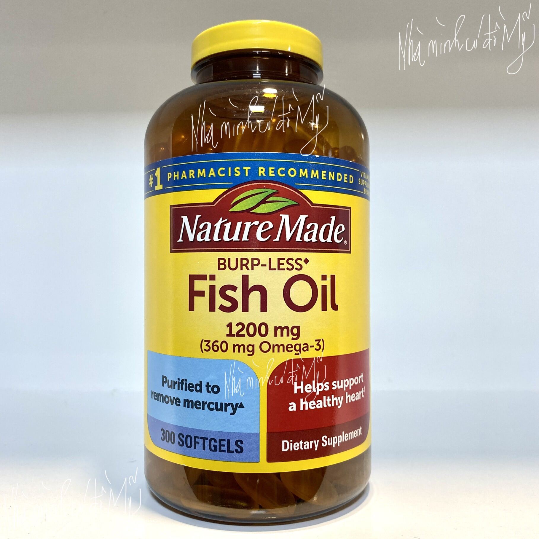 Viên uống Dầu cá Omega 3 Nature Made Fish oil 1200mg 300v burp