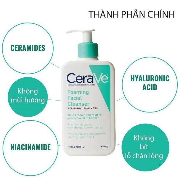 Sữa rửa mặt CeraVe Foaming Facial Cleanser 236ml