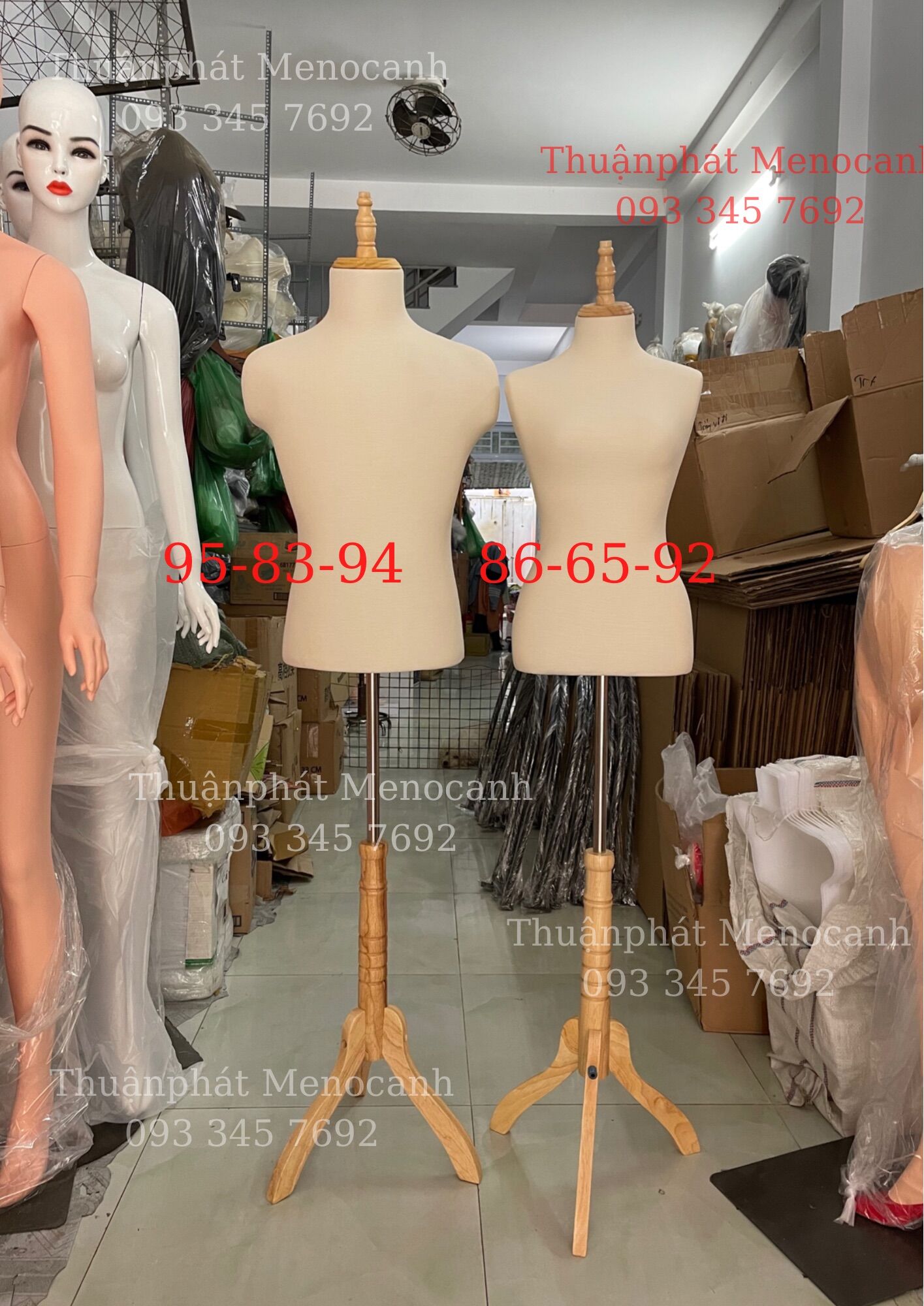 Combo manocanh nam nữ chân gỗ