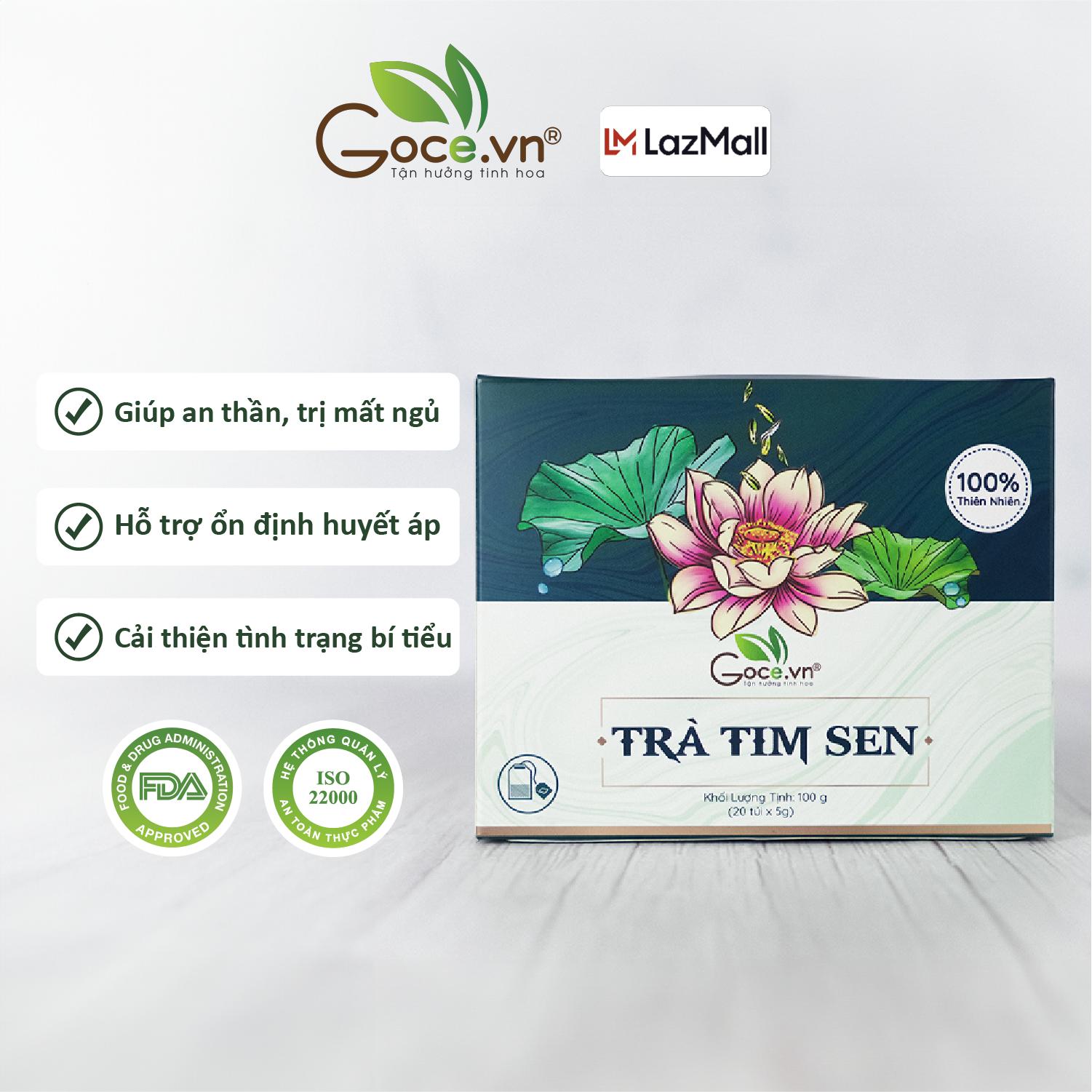 Trà tim sen túi lọc Goce - Thanh nhiệt, ngủ ngon