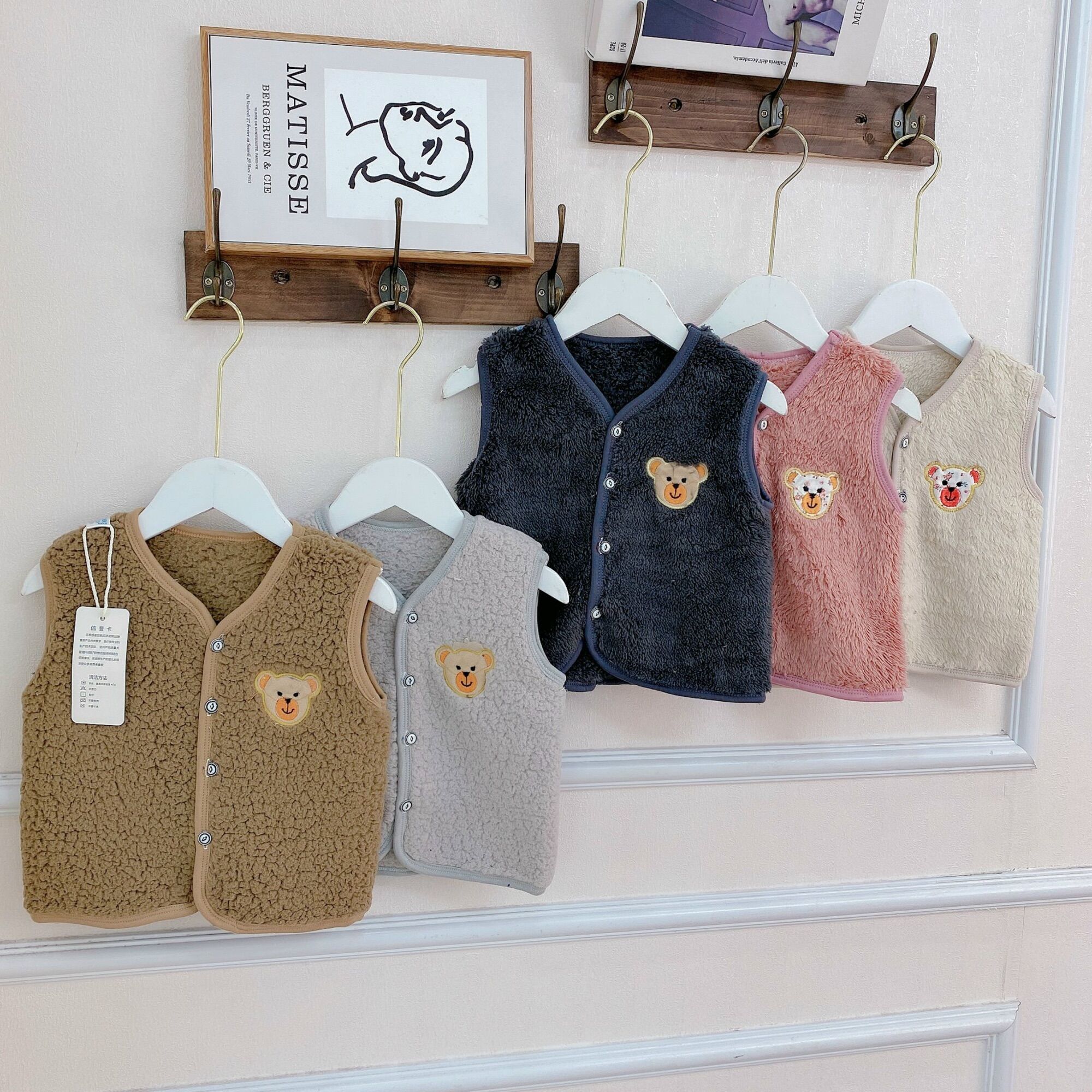 Áo gile lông cừu ấm áp cho bé size 3-8kg