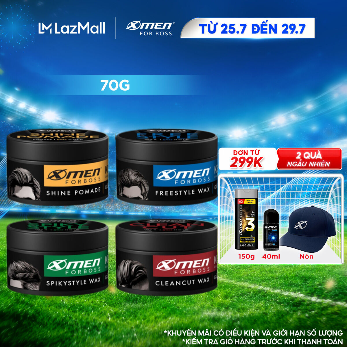 [MỚI] Sáp vuốt tóc nam Wax/Pomade Xmen for Boss 70g - Giữ nếp 8H với Keratin giúp tóc chắc khỏe