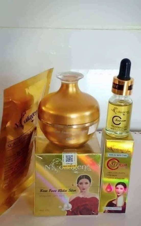 Combo kem sâm +serum ncollagen tặng sét tây tê bào