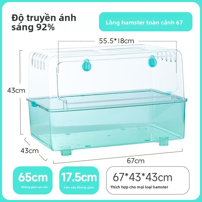 yee | Extra Large Acrylic Transparent Hamster Cage for Golden Hamsters - 4