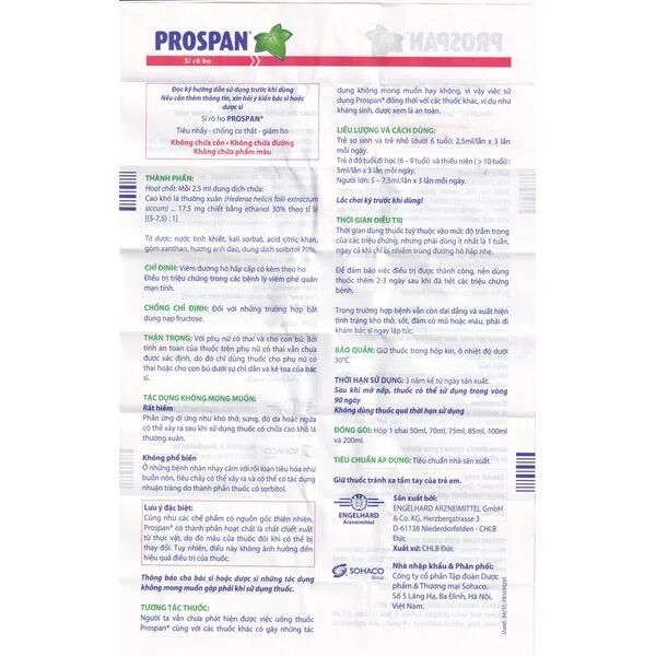 Siro ho Prospan 100ml