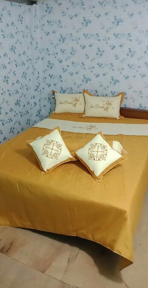 Bộ Chăn Ga Gối SaTin 5 Món Cao Cấp( 1 Chăn, 1 Drap, 2 Vỏ Gối Nằm, 1 Vỏ Gối Ôm)