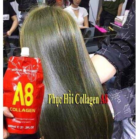 [Hàng Chính Hãng] Hấp phục hồi tóc hư tổn COLLAGEN A8 - 600ml Cao Cấp