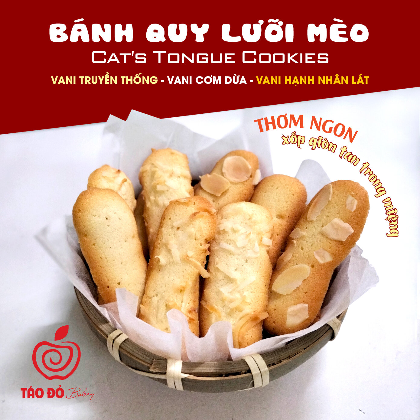 Bánh quy lưỡi mèo - túi 100g