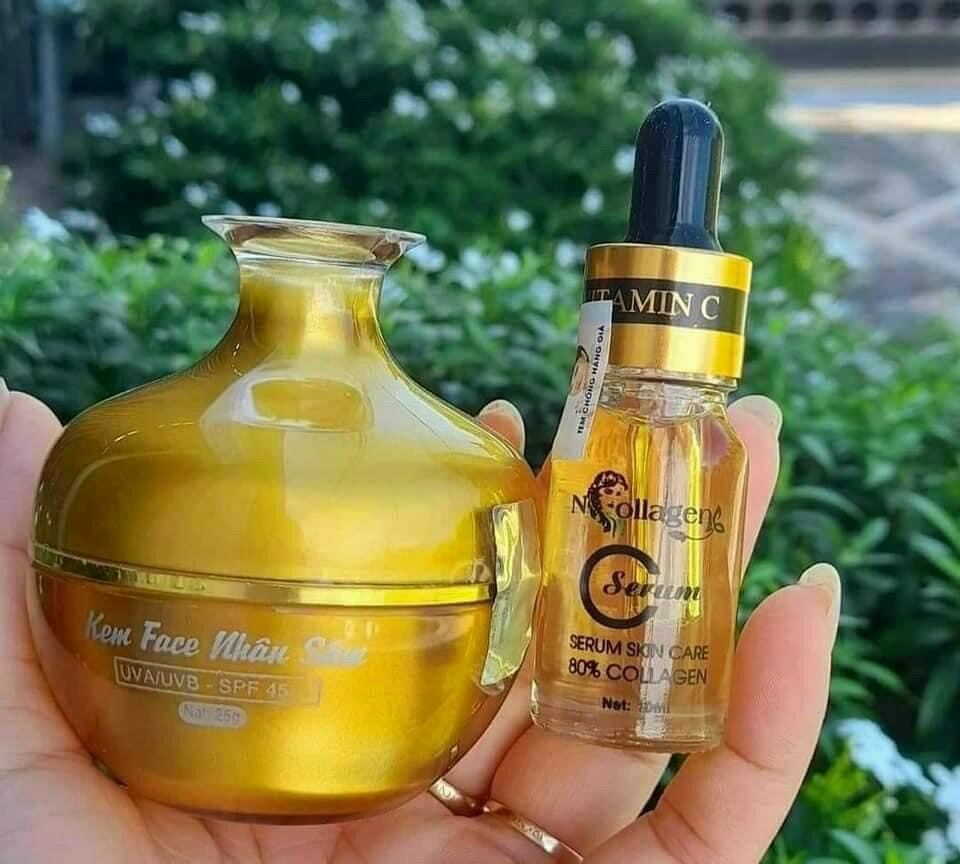 [HCM]combo gồm kem nhân sâm và serum c