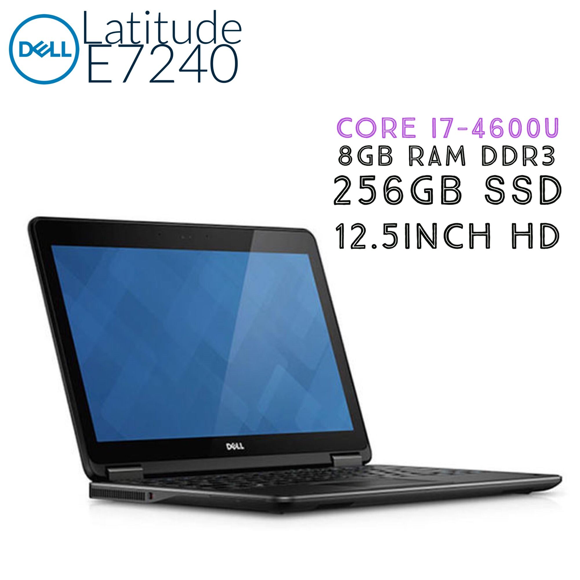 Laptop Dell Latitude E7240 Core i7-4600U 8gb Ram 256gb SSD 12.5inch HD vỏ nhôm toàn thân