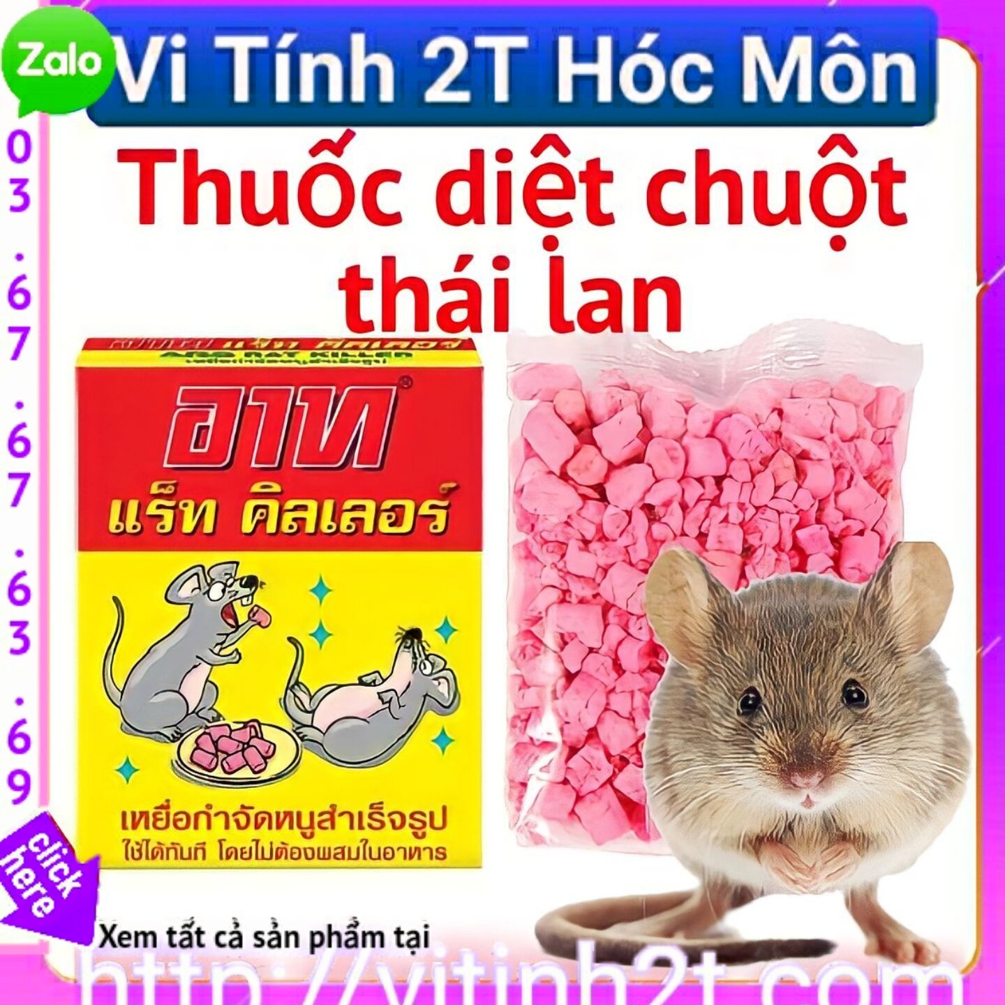 Thuốc diệt chuột ars rat killer 80g – thái lan thuốc chuột