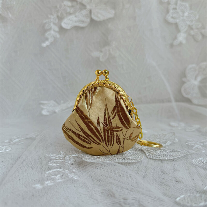 Mini Coin Purse 5cm Hard Shell Fabric Keychain Coin Purse Key Holder Wallet Cotton Material Function