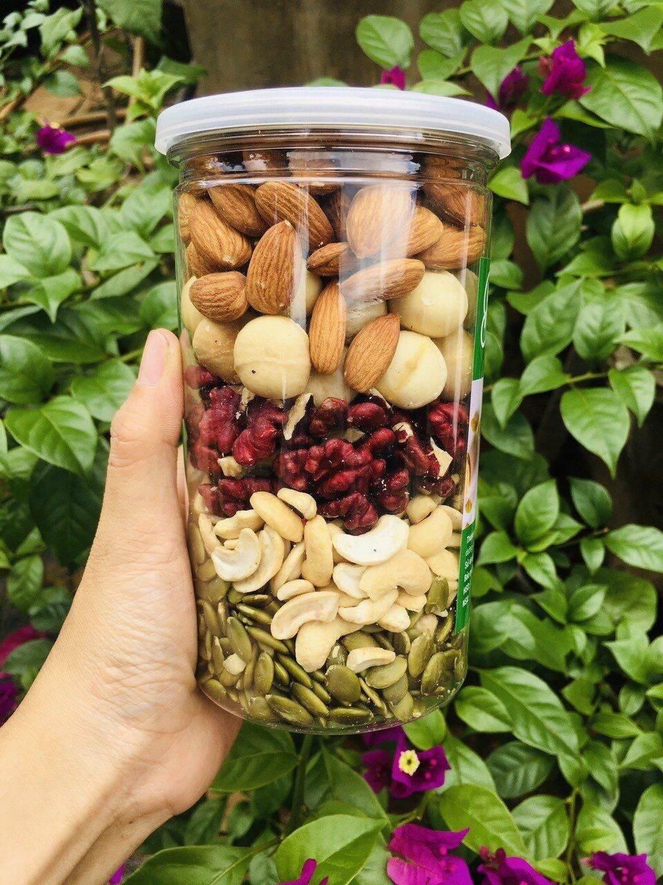 Hạt Dinh Dưỡng 500g- Mix 5 Loại Hạt (macca, óc chó đỏ, hạt điều, hạt bí, hạnh nhân)