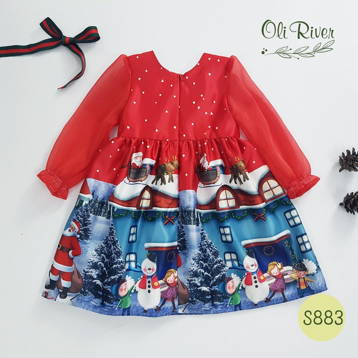 Váy Đỏ Jingle Bells Oli River Kids Cho Bé