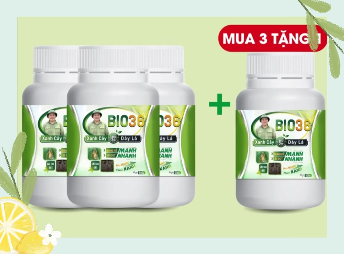 Phân bón Bio 36 Combo mua 3 hộp tặng 1 hộp, siêu kích rễ kích đọt- phục hồi cây suy sau 7 ngày