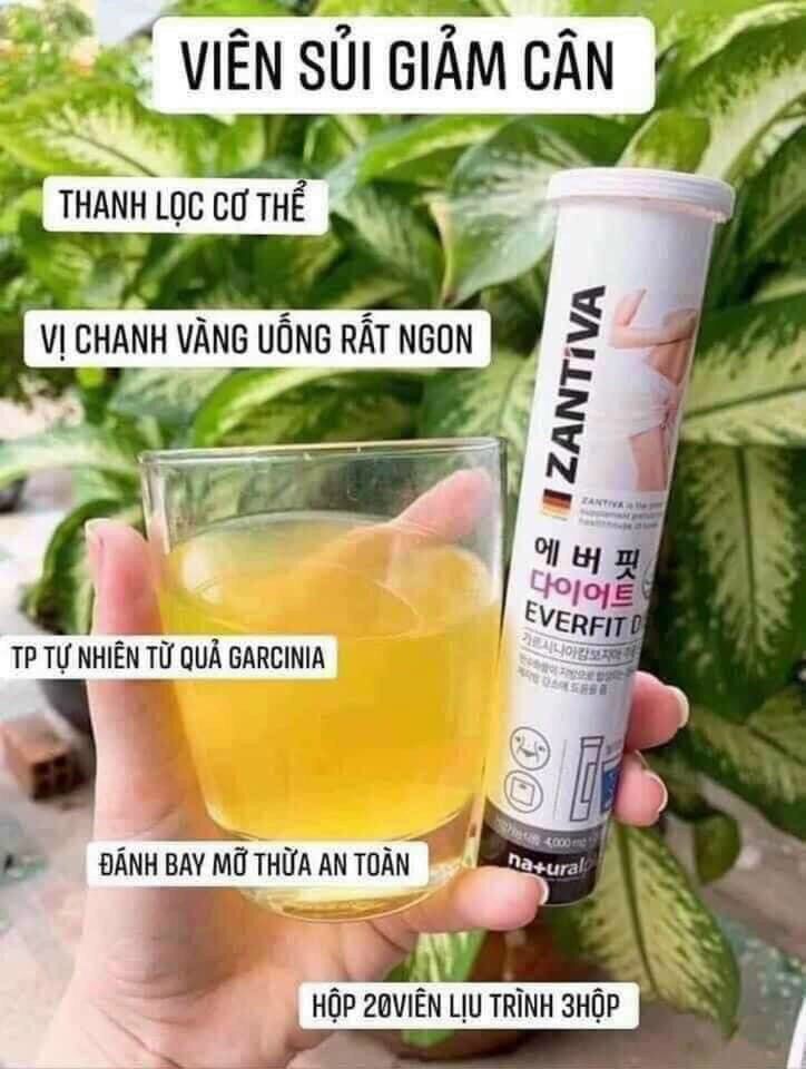 Viên sủi giảm cân chanh vàng Zantiva Everfit 20v Giá 109,000 Đồng*Miễn phí vận chuyển