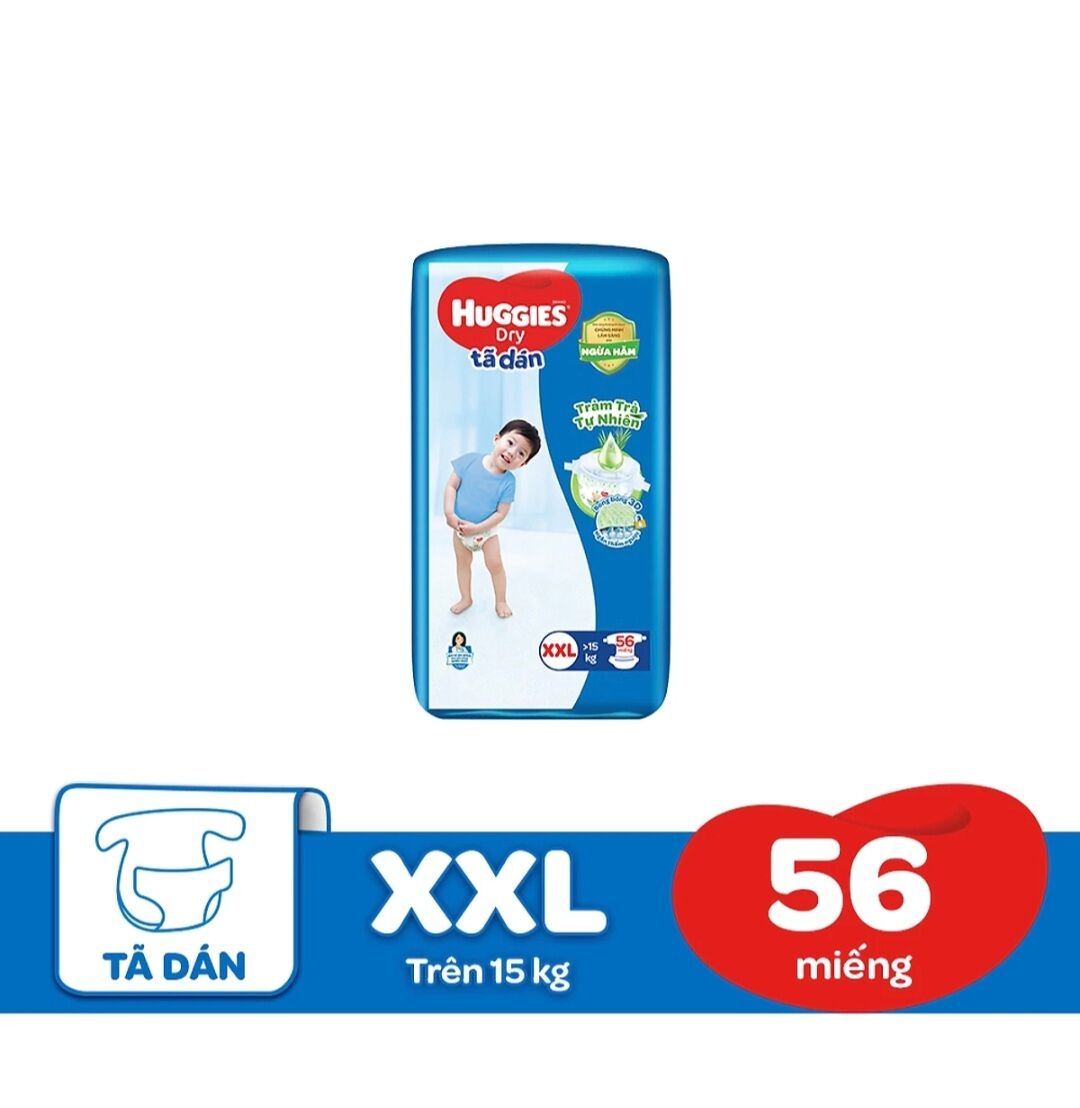 Tã dán huggies xxl56 tràm trà