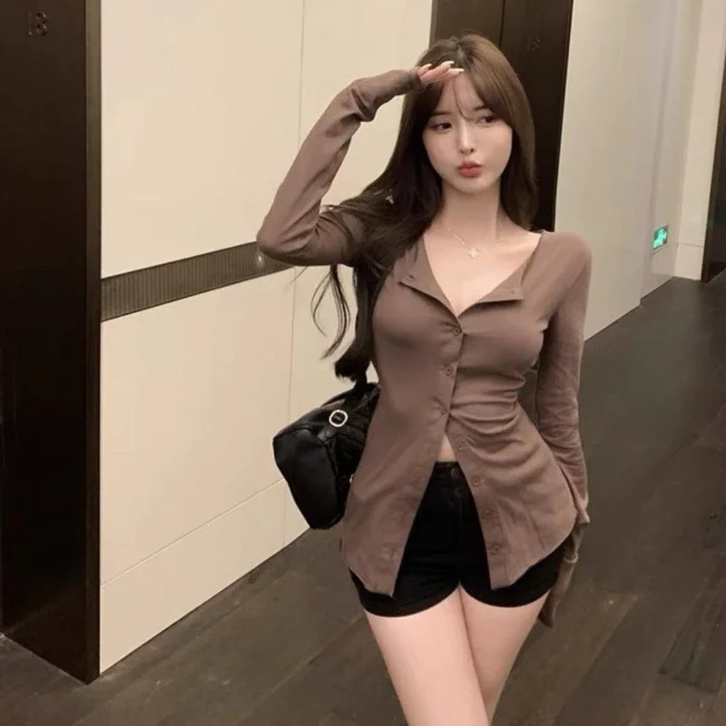 Áo sơ mi tay dài trễ vai hở hở gợi cảm g71