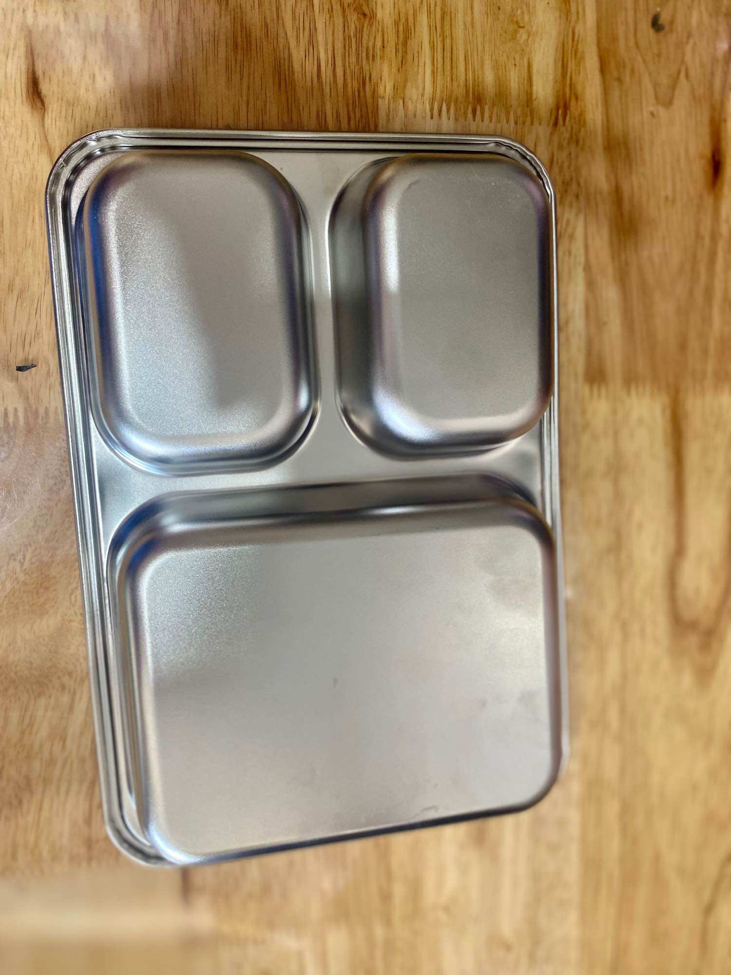 Khay inox 3 ngăn Kt:17*24*4.3cm