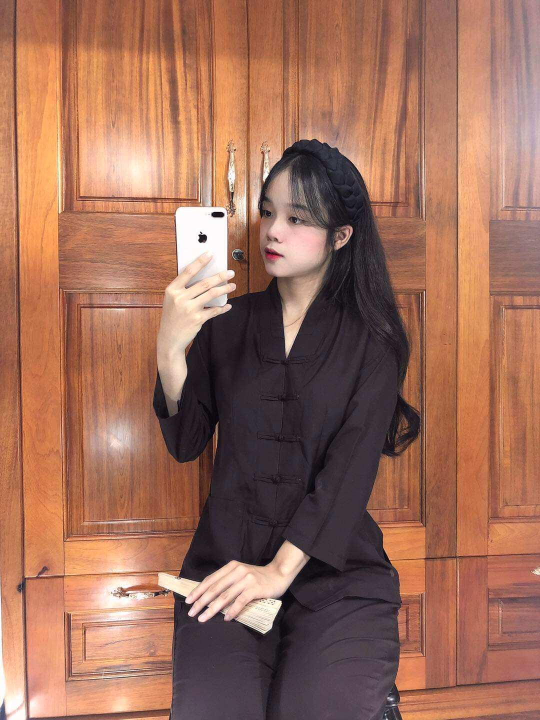 Bộ nữ đi chùa cổ la Hán chất vải kate