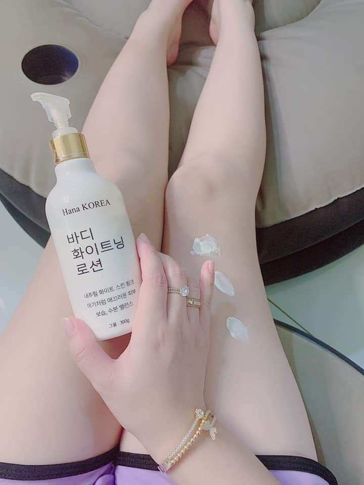 [ giảm giá sốc ] Kem Dưỡng Trắng Toàn Thân Siêu Trắng Hana KOREA 300g - Bật Tone Trắng Nhanh Sau 7 Ngày