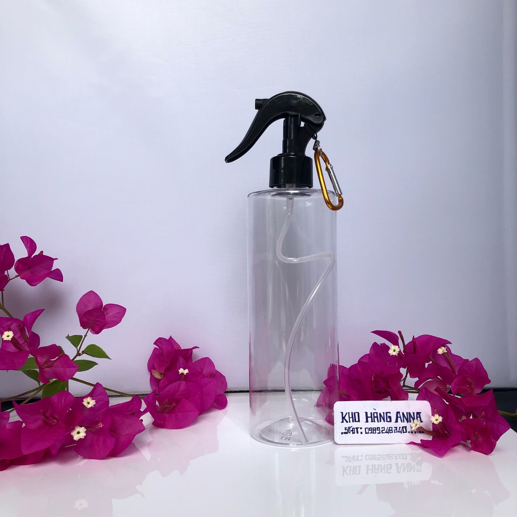 MÓC KHOÁ Chai xịt lớn 500ml - Bình xịt khuẩn , xịt cồn móc khoá treo xe oto ,treo xe máy - Chai xịt nước phun sương Nâu/ Xanh / Trong suốt