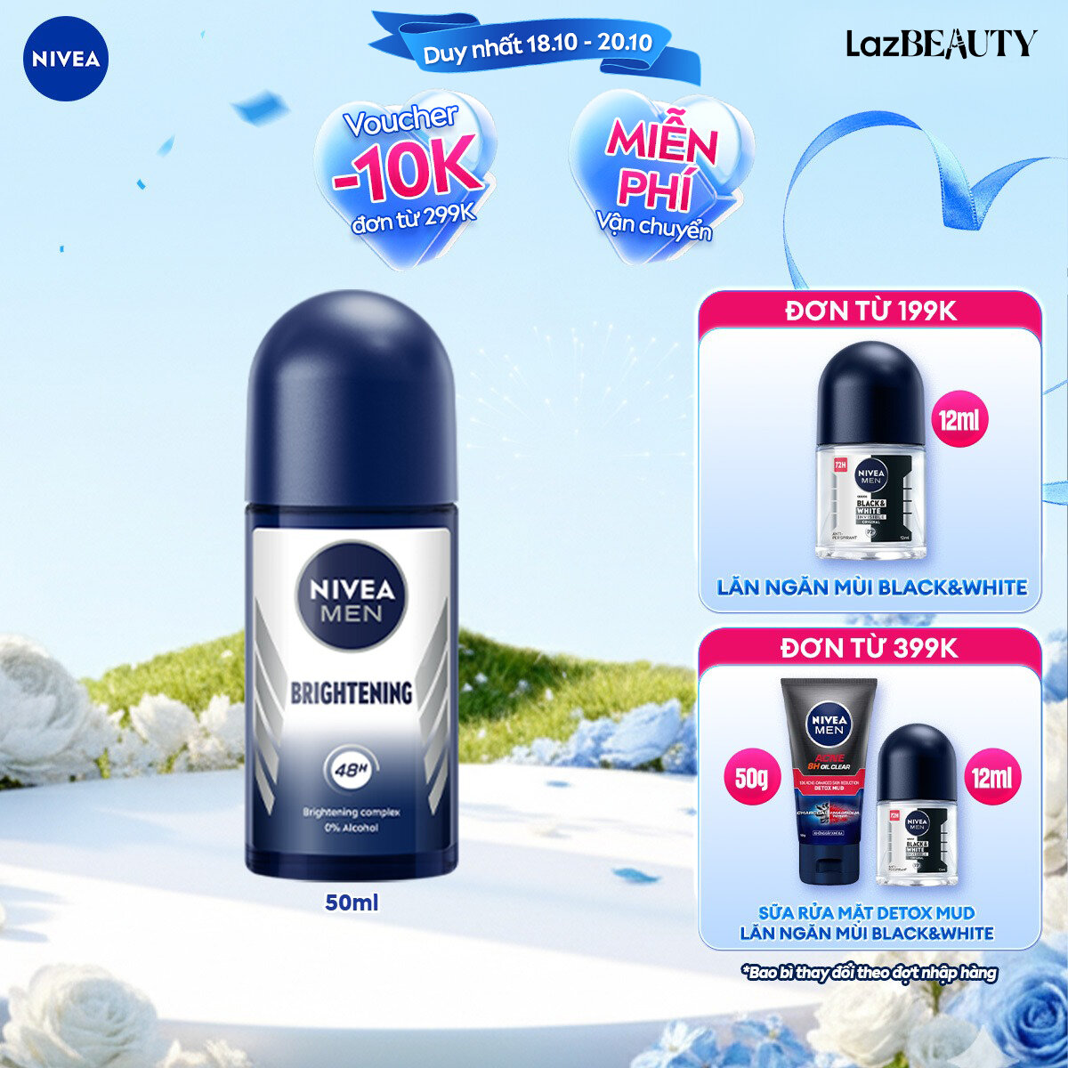 Lăn Ngăn Mùi NIVEA MEN Brightening (50 ml) - 83748