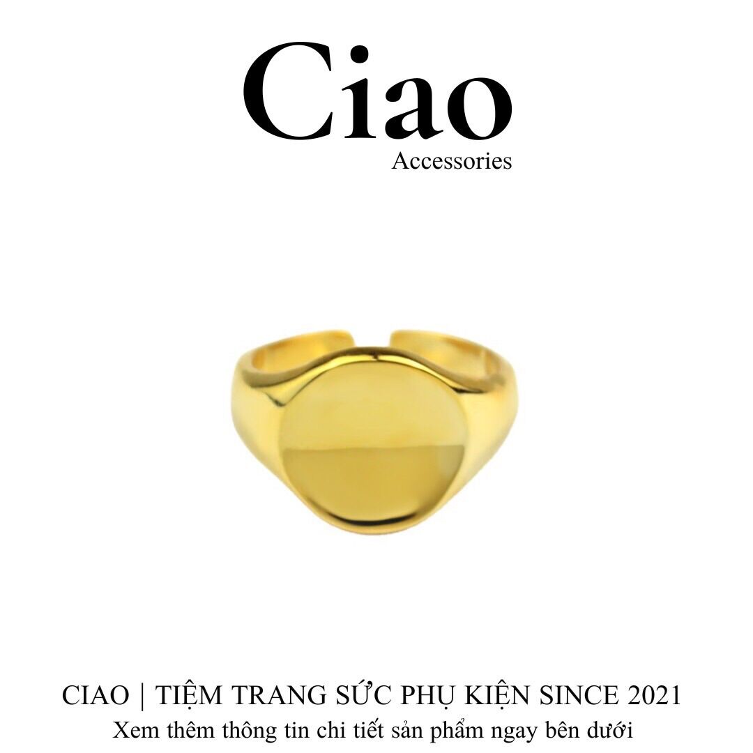 Nhẫn mạ bạc S925 bản tròn trơn phong cách đơn giản Plain Ring Ciao