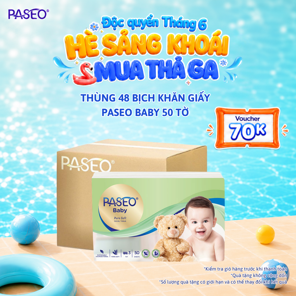 Thùng 48 Gói Khăn Giấy Rút Cao Cấp Baby Siêu An Toàn Dành Cho Em Bé 3 Lớp 50 Tờ/gói - Có Chứng Nhận Da Liễu